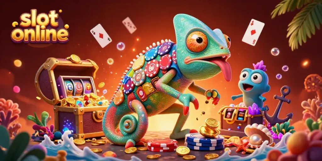 Menangkan slot online di DENTOTO dengan ilustrasi kasino berwarna-warni dan dinamis.