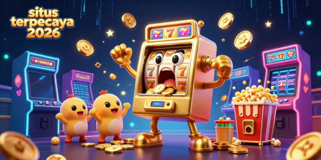 Slot yang mengguncang jackpot dengan koin berhamburan di "situs terpercaya 2026" yang semarak.
