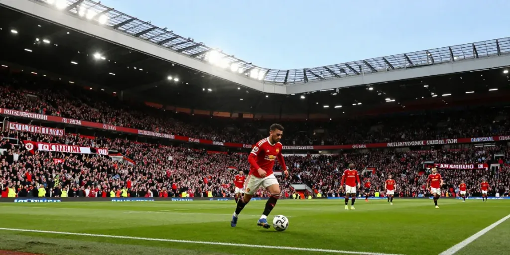 Exciting Manchester United vs Liverpool match with fans celebrating in stadium