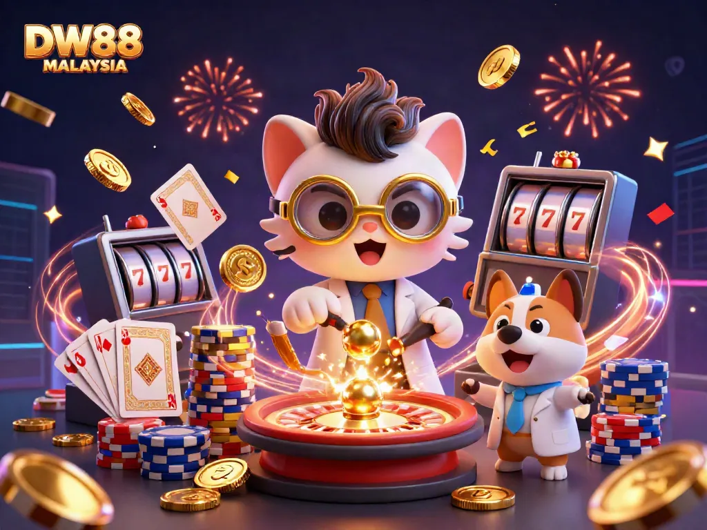 Experience thrilling gameplay at DW88 MALAYSIA with golden coins, casinos, and festive excitement!