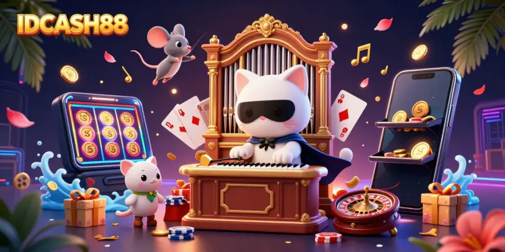 IDCASH88 brings exhilarating gaming experiences with unique characters in a vibrant casino setting, where luck meets entertainment.