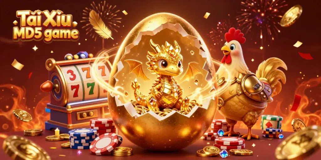 Engaging gameplay experience with Tài Xỉu MD5 game, showcasing a golden dragon and casino elements.
