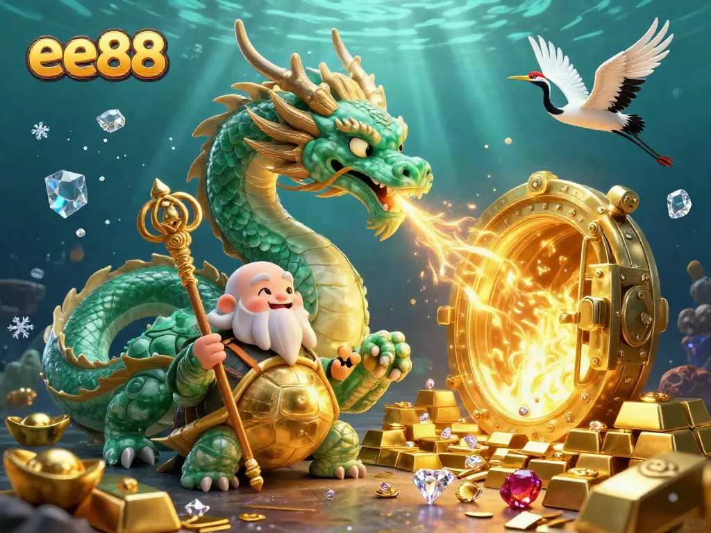 Experience the thrill of ee88 with a vibrant scene featuring enchanted dragons, treasures, and dynamic energy.