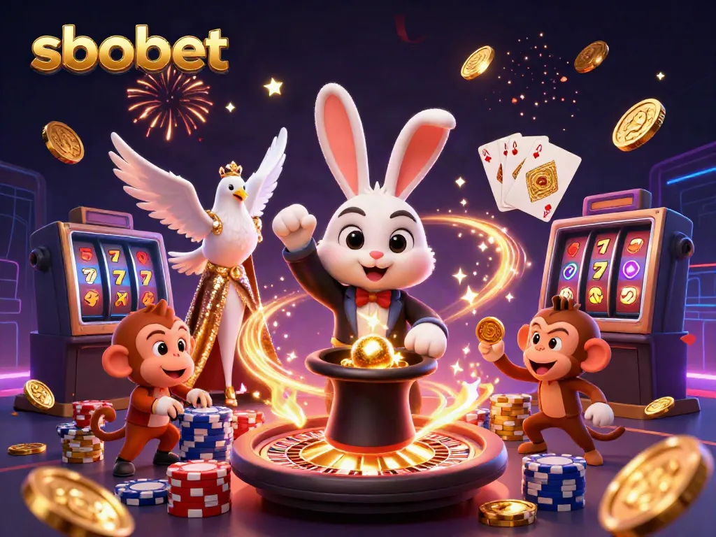 Sbobet rabbit magician pulls golden coins, offering thrilling online gambling excitement with immersive gameplay.