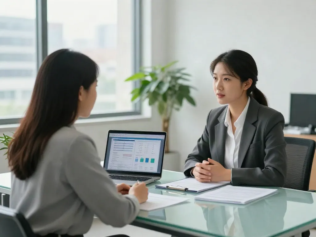 Client discussing payday loans with a financial advisor at https://paydayloans-on.ca in a modern office.