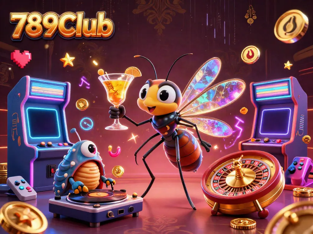 Experience the vibrant world of 789Club where thrilling games and wins come alive amidst colorful arcade elements.