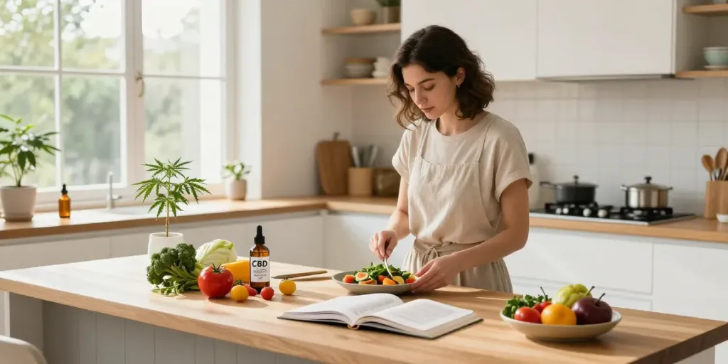 sg vape delivery with flavor-rich CBD oil in a modern kitchen setup.