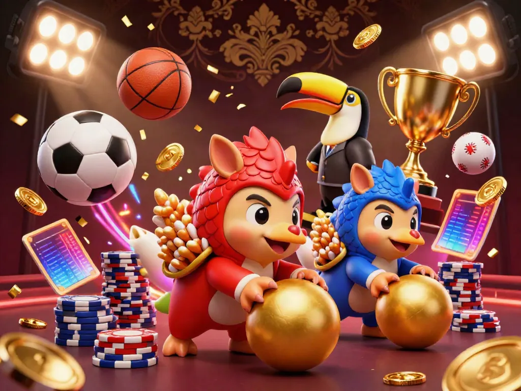 Immerse in the thrilling action of bola16 as rival pangolins roll through poker chips, bringing sports betting to life.
