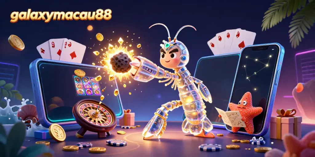 Engage with the dynamic world of galaxymacau88 featuring galactic characters and casino elements.